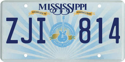 MS license plate ZJI814