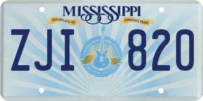 MS license plate ZJI820