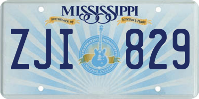 MS license plate ZJI829
