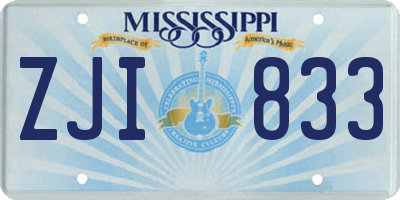 MS license plate ZJI833