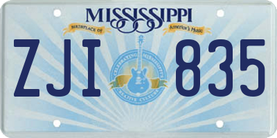 MS license plate ZJI835