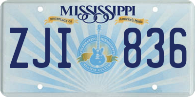 MS license plate ZJI836