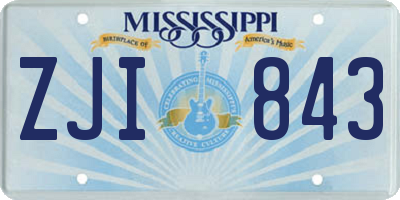 MS license plate ZJI843