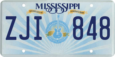 MS license plate ZJI848