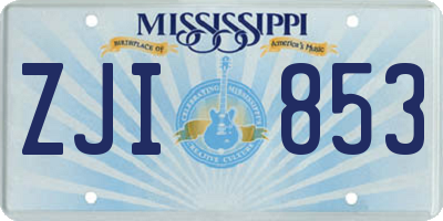 MS license plate ZJI853