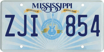 MS license plate ZJI854