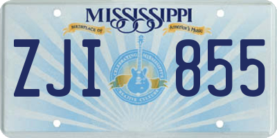 MS license plate ZJI855