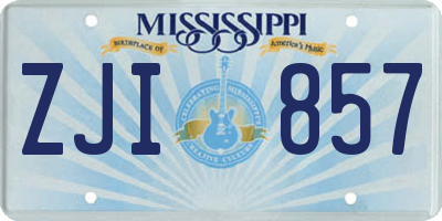 MS license plate ZJI857