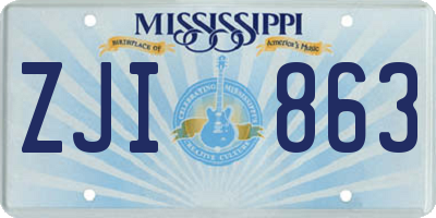 MS license plate ZJI863
