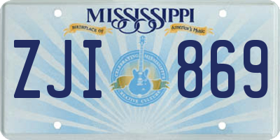 MS license plate ZJI869
