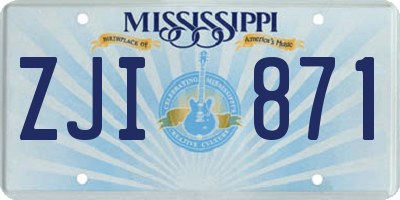 MS license plate ZJI871