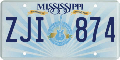 MS license plate ZJI874