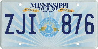 MS license plate ZJI876