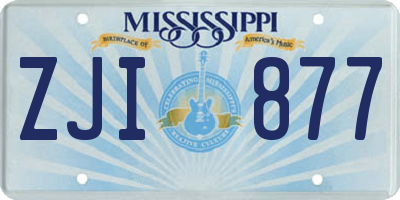 MS license plate ZJI877