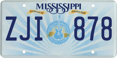 MS license plate ZJI878