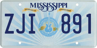 MS license plate ZJI891