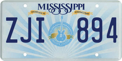 MS license plate ZJI894
