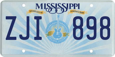 MS license plate ZJI898