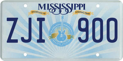 MS license plate ZJI900