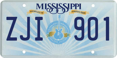 MS license plate ZJI901