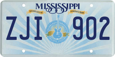 MS license plate ZJI902