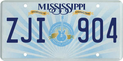 MS license plate ZJI904