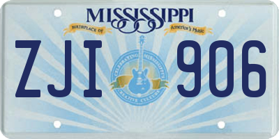 MS license plate ZJI906