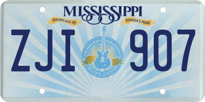 MS license plate ZJI907