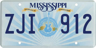 MS license plate ZJI912
