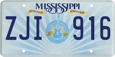 MS license plate ZJI916