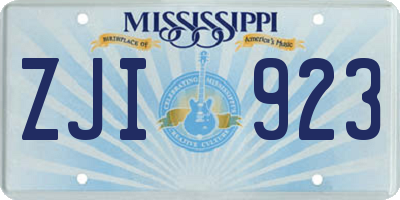 MS license plate ZJI923