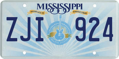 MS license plate ZJI924