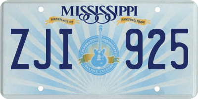 MS license plate ZJI925