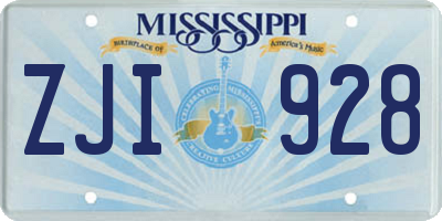 MS license plate ZJI928