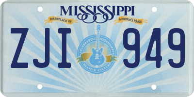 MS license plate ZJI949