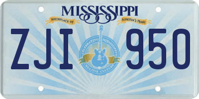 MS license plate ZJI950