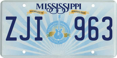 MS license plate ZJI963