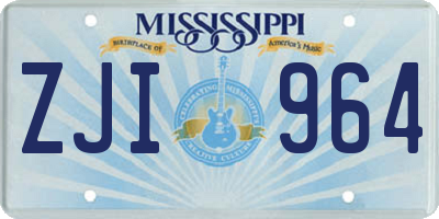 MS license plate ZJI964