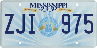 MS license plate ZJI975