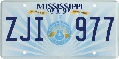 MS license plate ZJI977