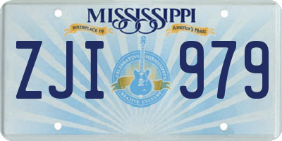 MS license plate ZJI979