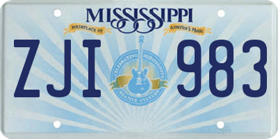 MS license plate ZJI983