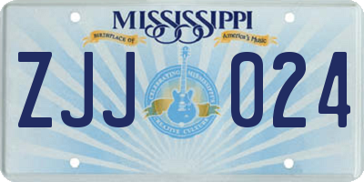 MS license plate ZJJ024