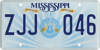 MS license plate ZJJ046