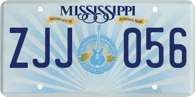 MS license plate ZJJ056