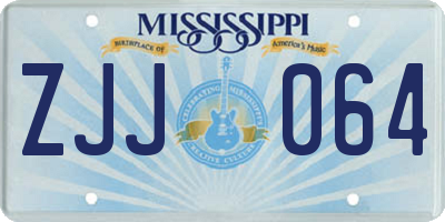 MS license plate ZJJ064