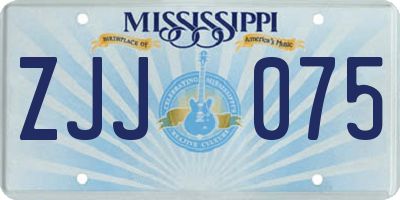MS license plate ZJJ075