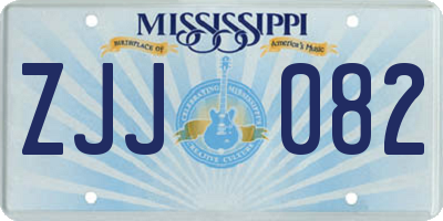 MS license plate ZJJ082