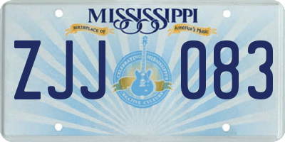 MS license plate ZJJ083