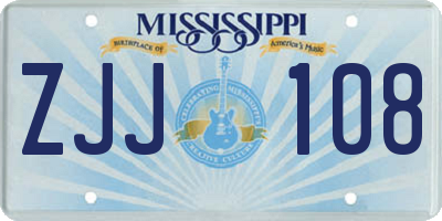MS license plate ZJJ108